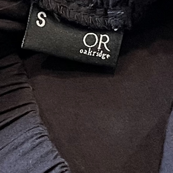 Oakridge Off Shoulder Cotton Eyelet Ruffle Black Pullover Blouse Top Small - Picture 6 of 9